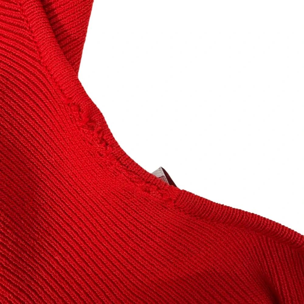 STAUD NWT red knit sleeveless ellison midi dress XS - Picture 3 of 13